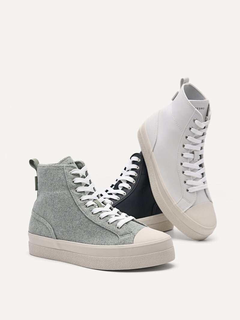 Pedro Felt High Top Women Sneakers Light Green | Q9Q-1848