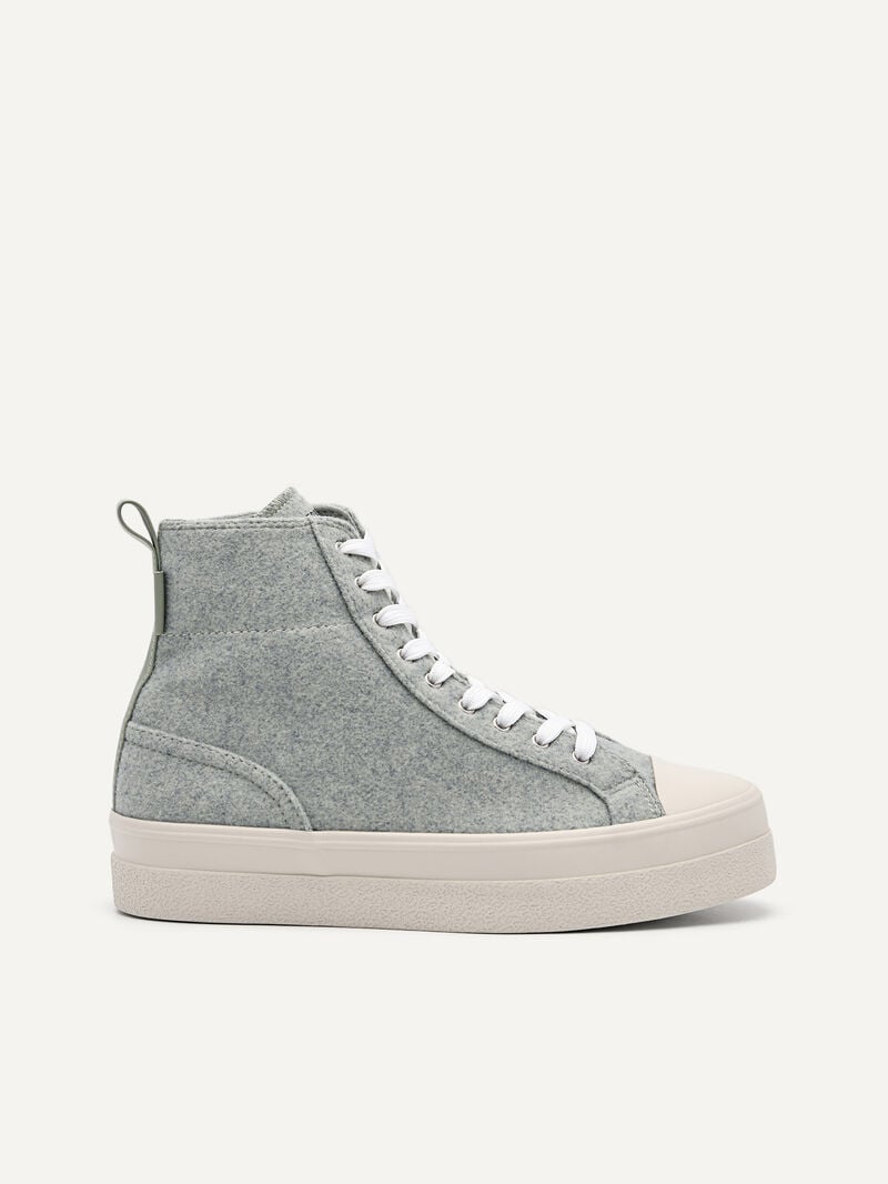 Pedro Felt High Top Women Sneakers Light Green | Q9Q-1848