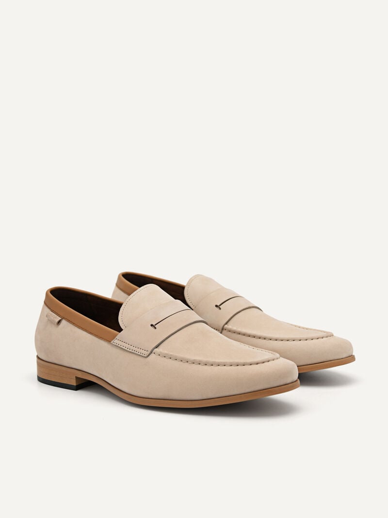 Pedro Firth Leather Men Loafers Sand | Q9Q-1847