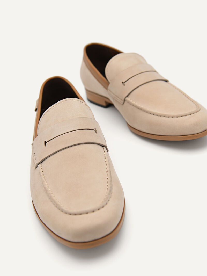Pedro Firth Leather Men Loafers Sand | Q9Q-1847