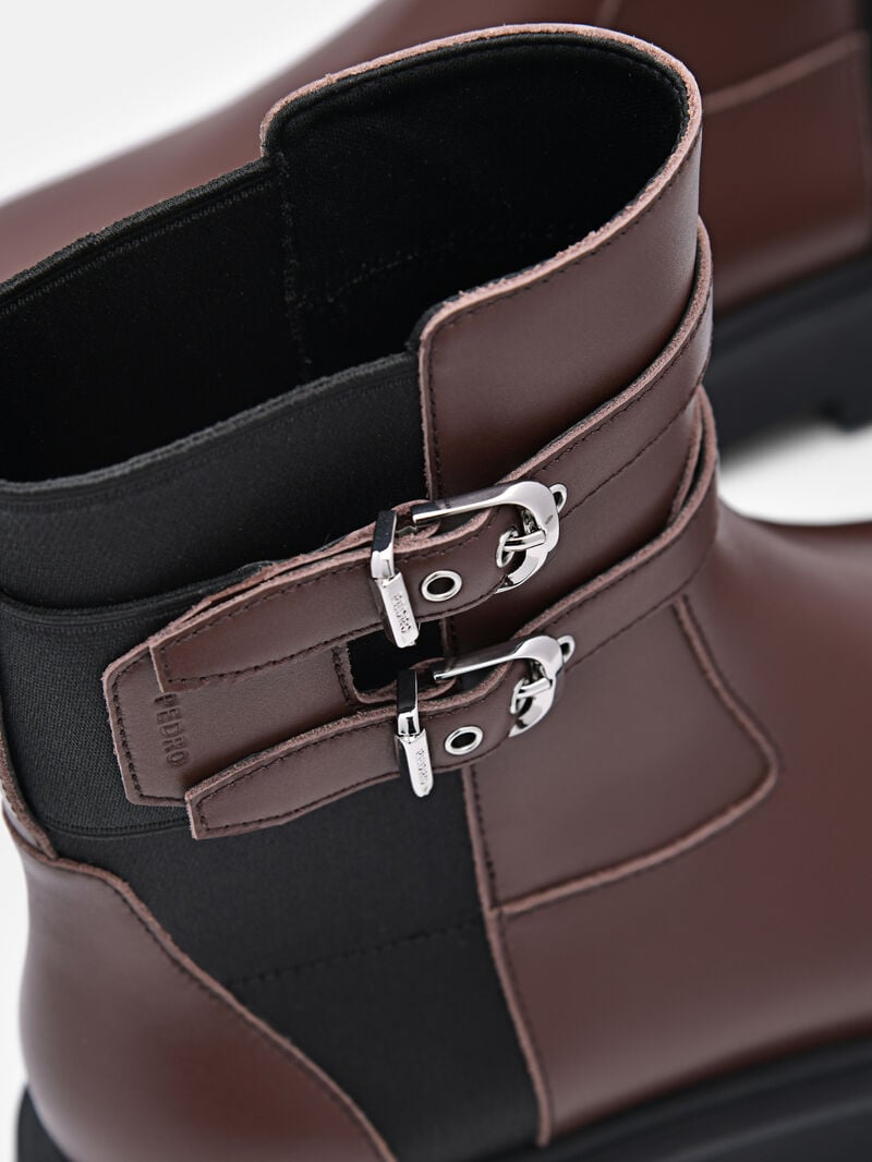 Pedro Flo Leather Boots Women Chelsea Boots Dark Brown | Q9Q-1363