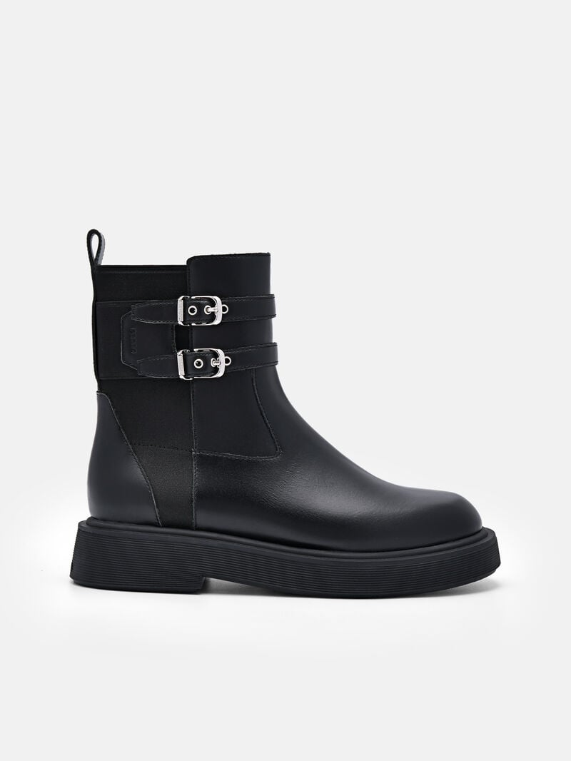 Pedro Flo Leather Boots Women Chelsea Boots Black | Q9Q-1362