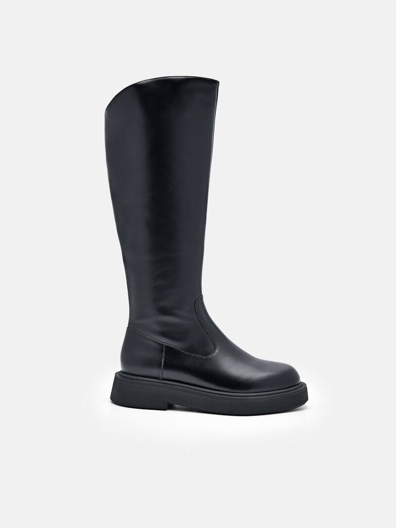 Pedro Flo Leather Knee Boots Women Knee-High Boots Black | Q9Q-1360