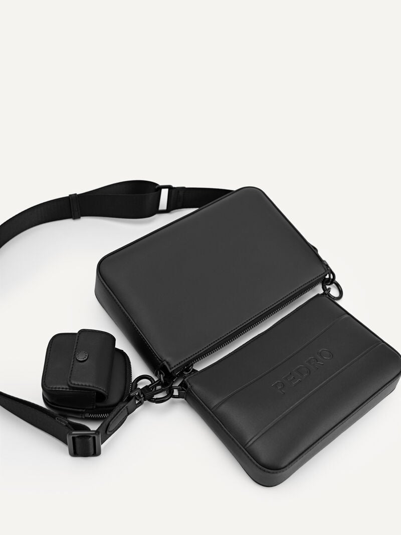 Pedro Frank Sling Bag with Earphone Holder Men Small Bags Black | Q9Q-1236