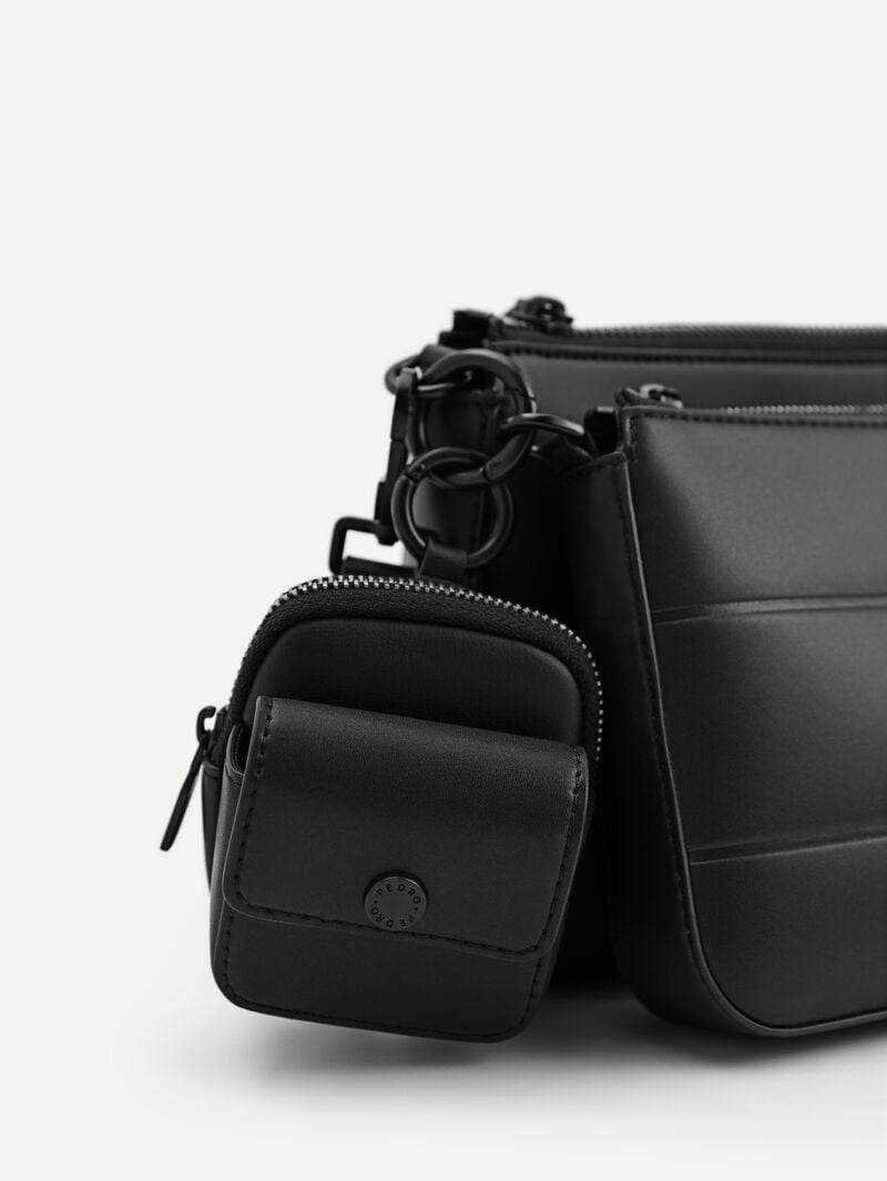 Pedro Frank Sling Bag with Earphone Holder Men Small Bags Black | Q9Q-1236