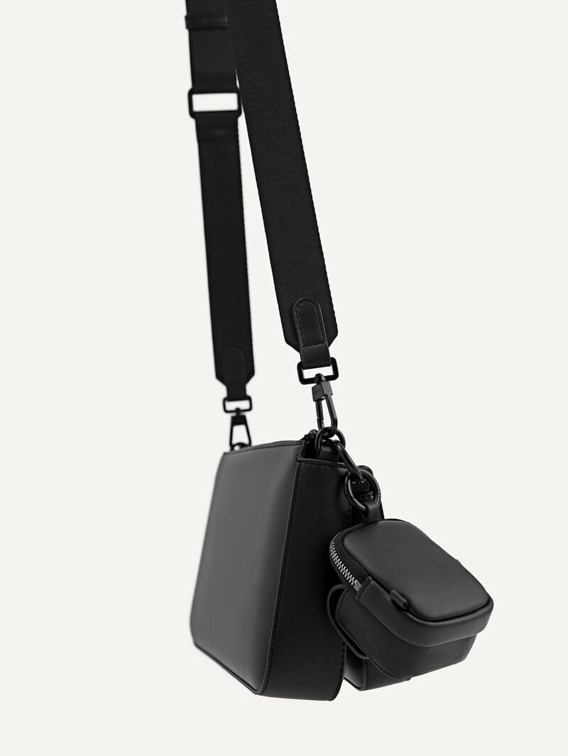 Pedro Frank Sling Bag with Earphone Holder Men Small Bags Black | Q9Q-1236