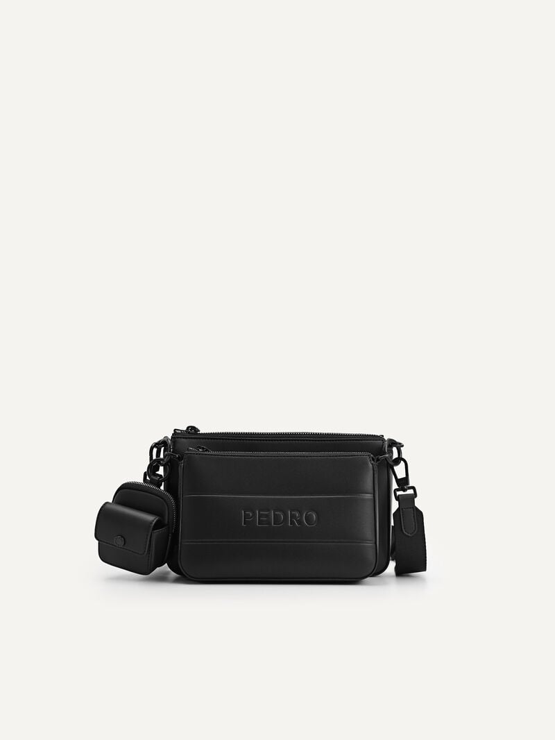 Pedro Frank Sling Bag with Earphone Holder Men Small Bags Black | Q9Q-1236