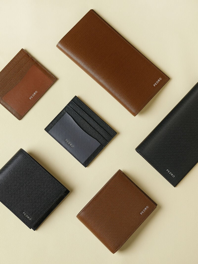 Pedro Full-Grain Long Leather Men Wallets Black | Q9Q-995