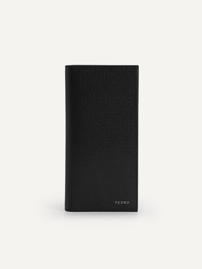 Pedro Full-Grain Long Leather Men Wallets Black | Q9Q-995