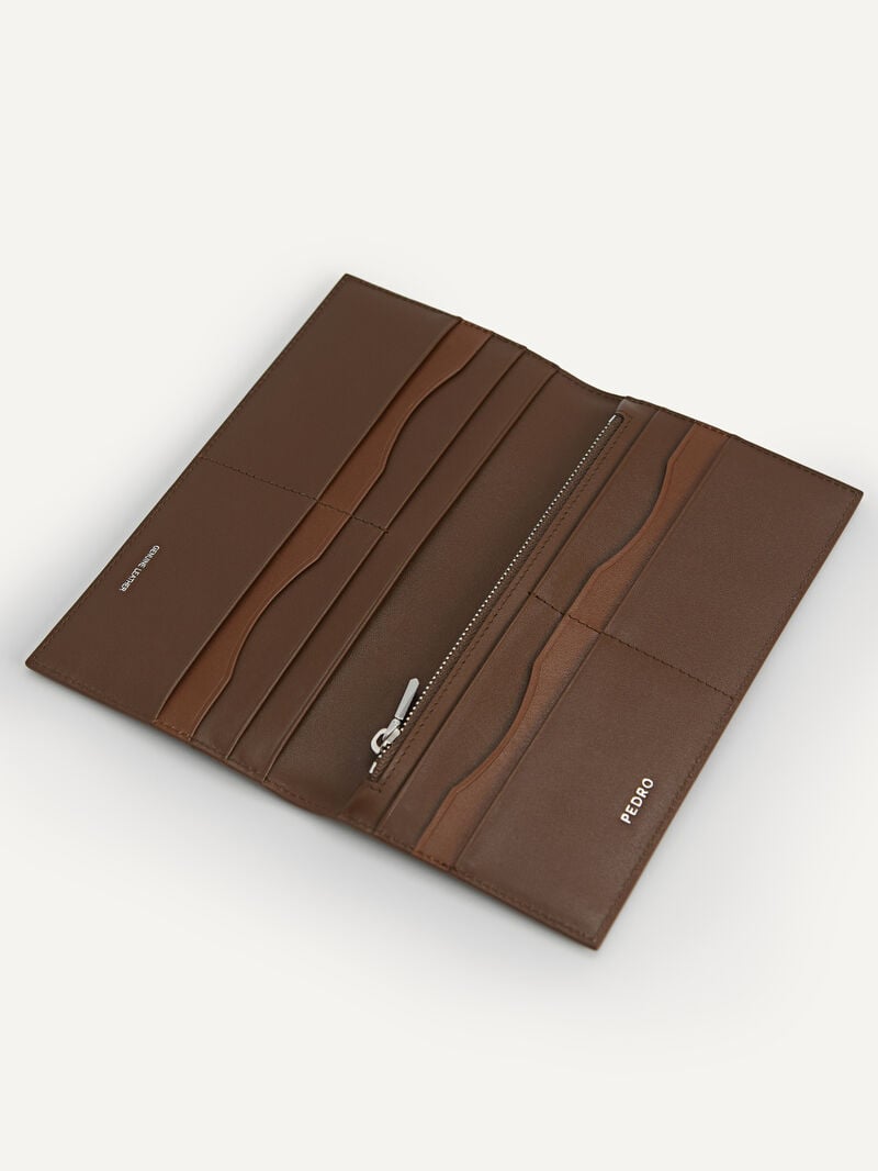 Pedro Full-Grain Long Leather Men Wallets Dark Brown | Q9Q-994