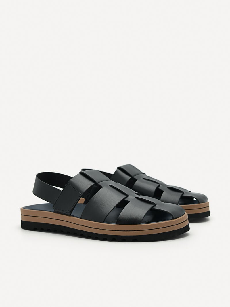 Pedro George Caged Men Sandals Black | Q9Q-1840