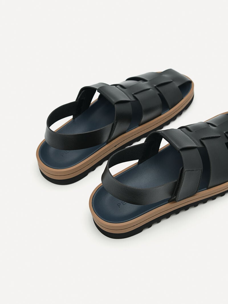 Pedro George Caged Men Sandals Black | Q9Q-1840
