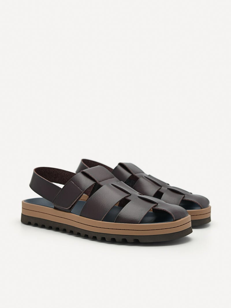 Pedro George Caged Men Sandals Dark Brown | Q9Q-1841