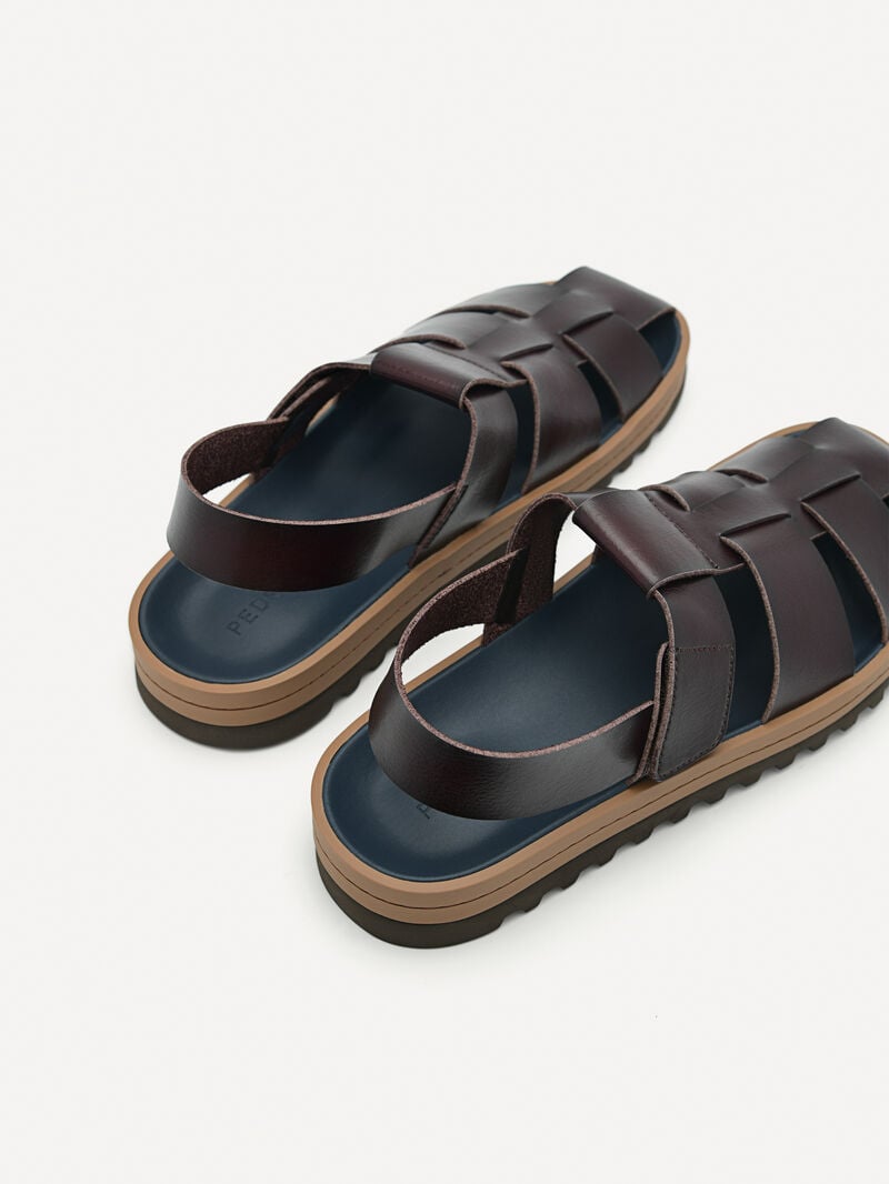 Pedro George Caged Men Sandals Dark Brown | Q9Q-1841