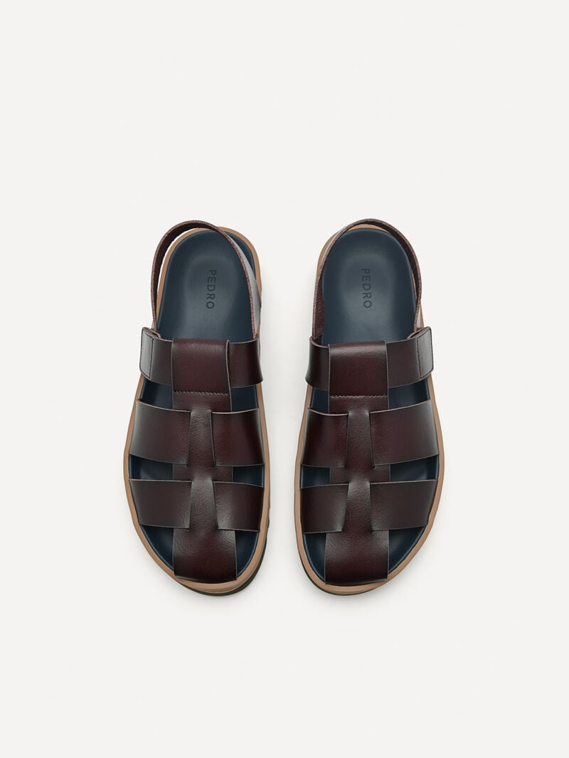 Pedro George Caged Men Sandals Dark Brown | Q9Q-1841