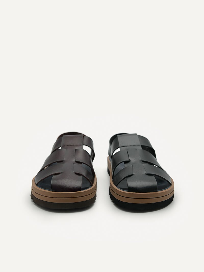 Pedro George Caged Men Sandals Dark Brown | Q9Q-1841
