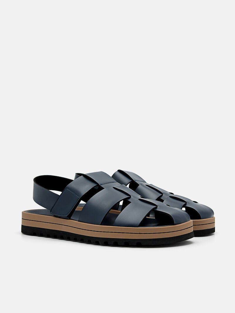 Pedro George Caged Men Sandals Navy | Q9Q-1842