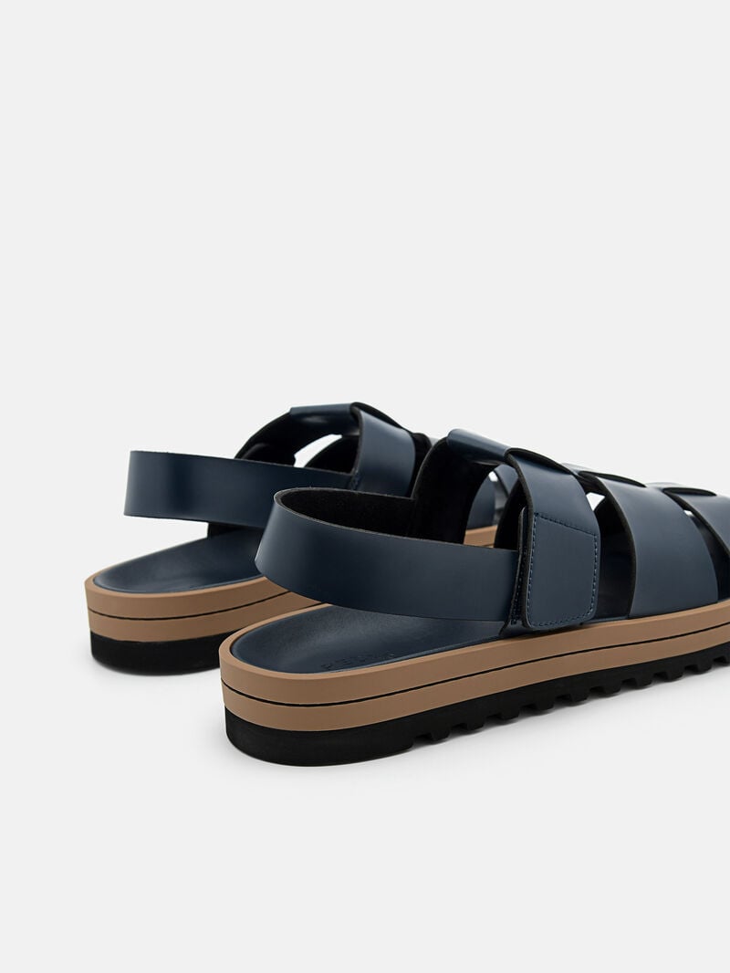 Pedro George Caged Men Sandals Navy | Q9Q-1842