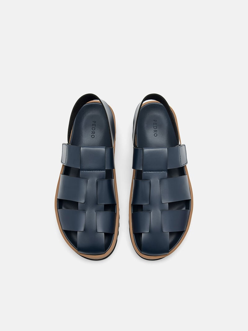 Pedro George Caged Men Sandals Navy | Q9Q-1842