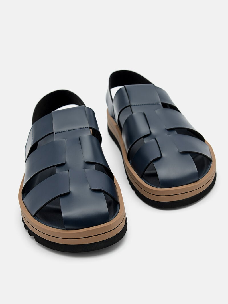 Pedro George Caged Men Sandals Navy | Q9Q-1842