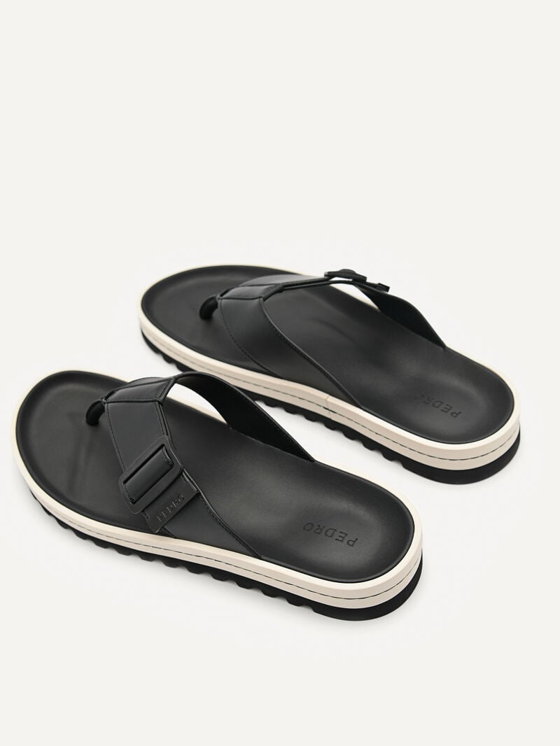 Pedro George Thong Men Sandals Black | Q9Q-1837