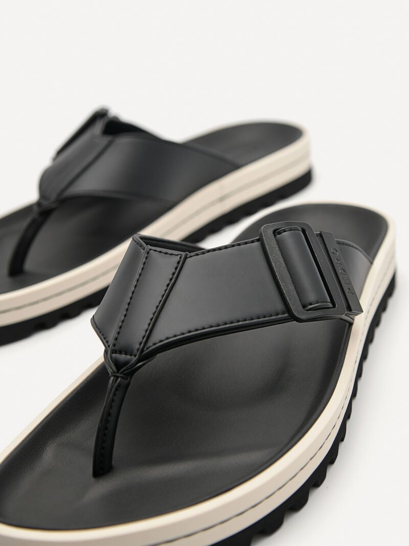 Pedro George Thong Men Sandals Black | Q9Q-1837