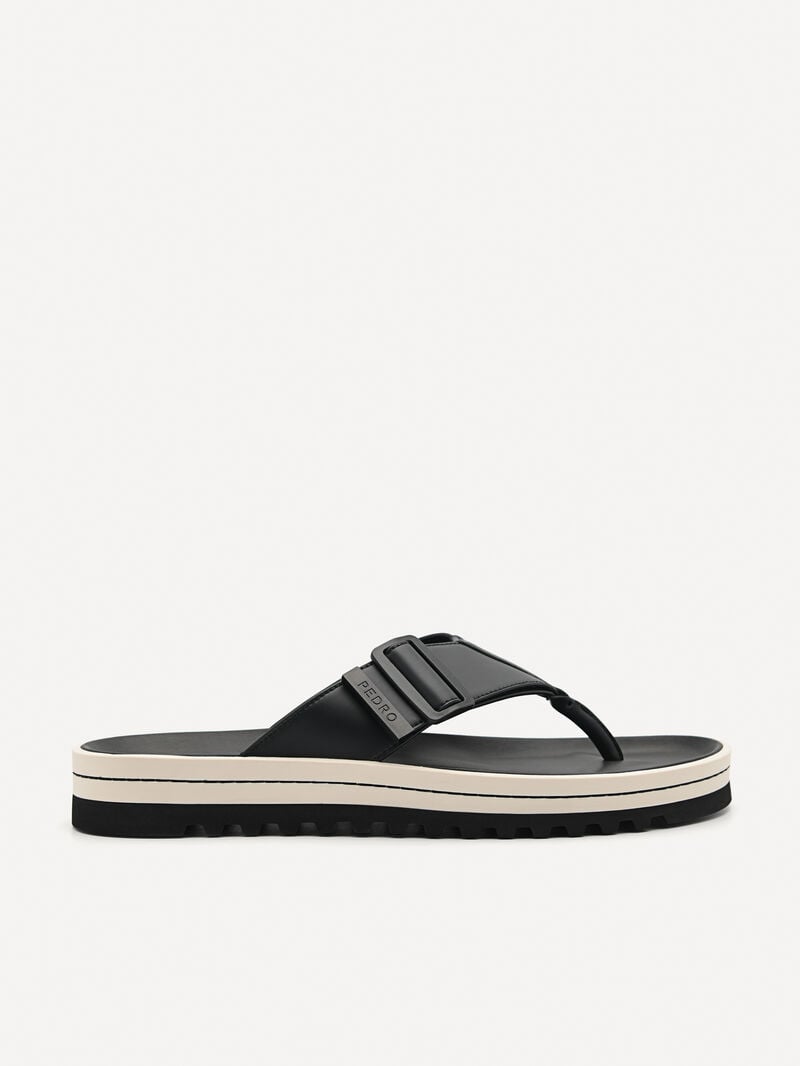 Pedro George Thong Men Sandals Black | Q9Q-1837