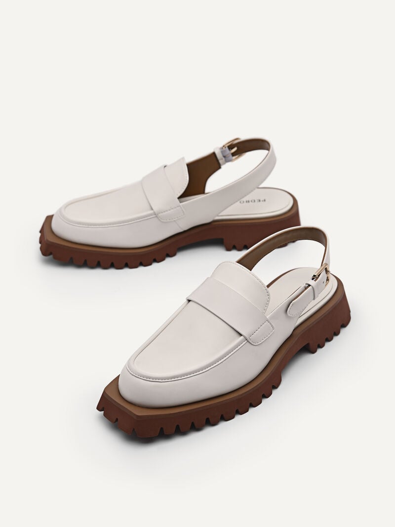 Pedro Grapnel Chunky Loafer Mule Women Flats Chalk | Q9Q-1834
