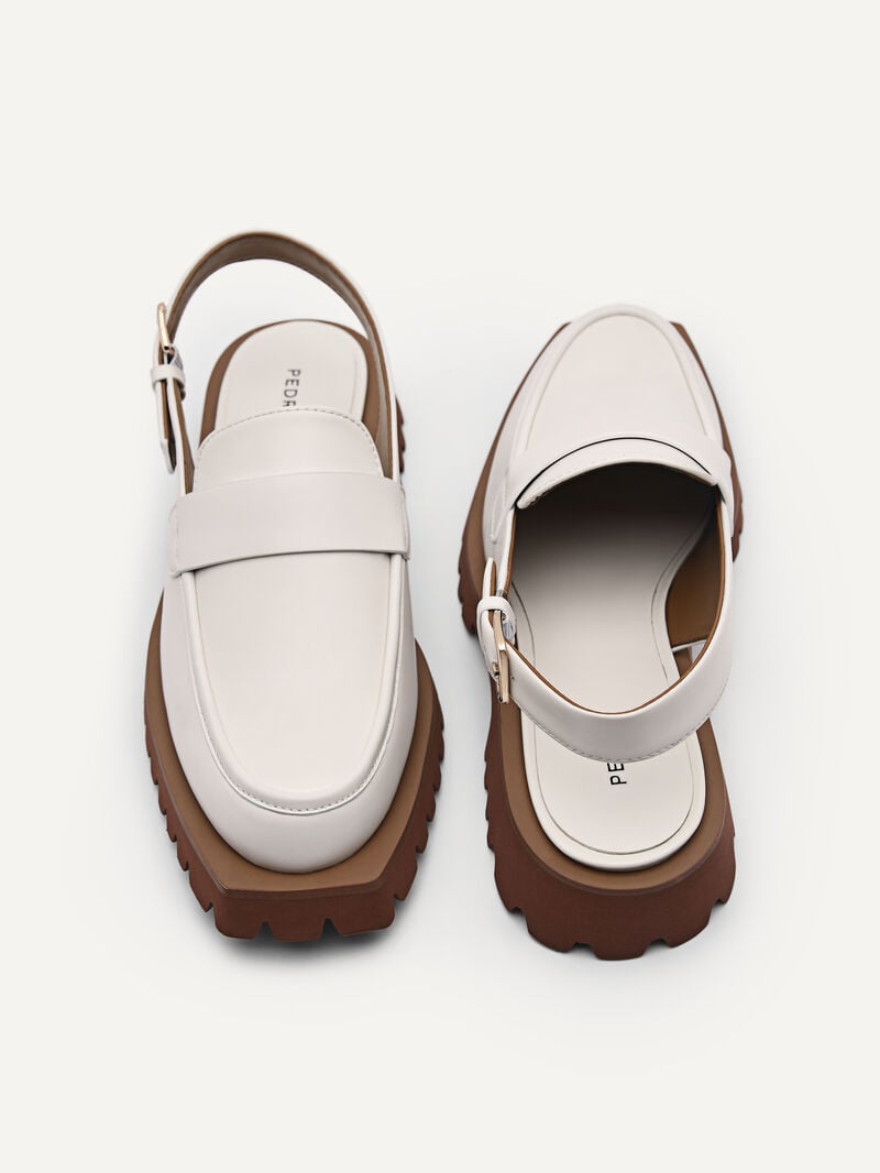 Pedro Grapnel Chunky Loafer Mule Women Flats Chalk | Q9Q-1834