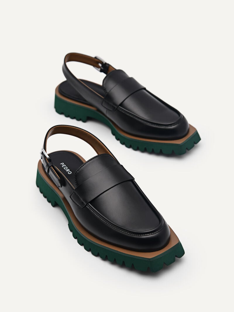 Pedro Grapnel Chunky Loafer Mule Women Flats Black | Q9Q-1833