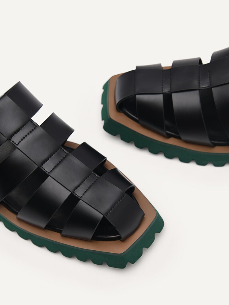 Pedro Grapnel Chunky Mule Women Flats Black | Q9Q-1830