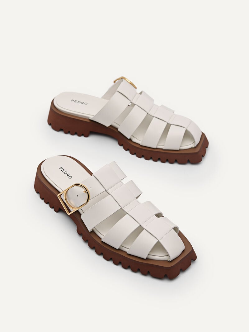 Pedro Grapnel Chunky Mule Women Flats Chalk | Q9Q-1831