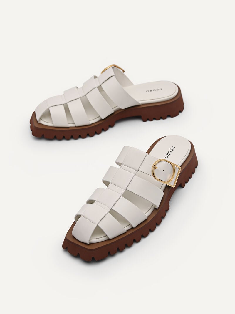 Pedro Grapnel Chunky Mule Women Flats Chalk | Q9Q-1831