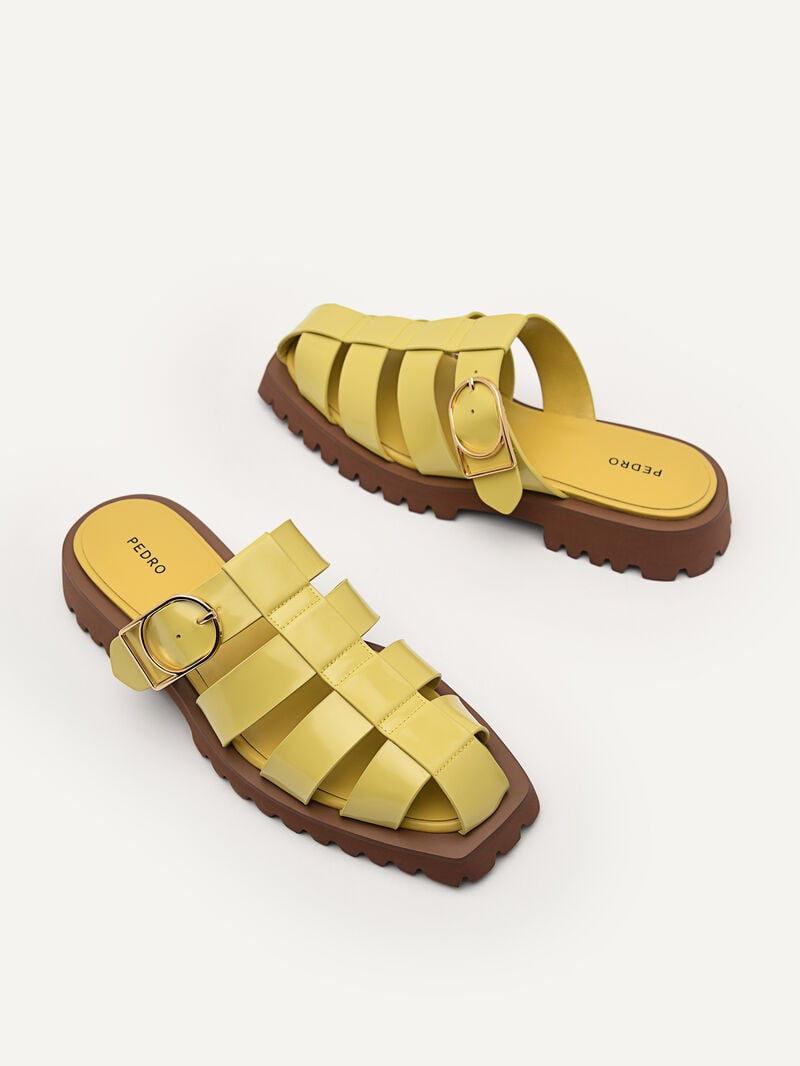 Pedro Grapnel Chunky Mule Women Flats Yellow | Q9Q-1832