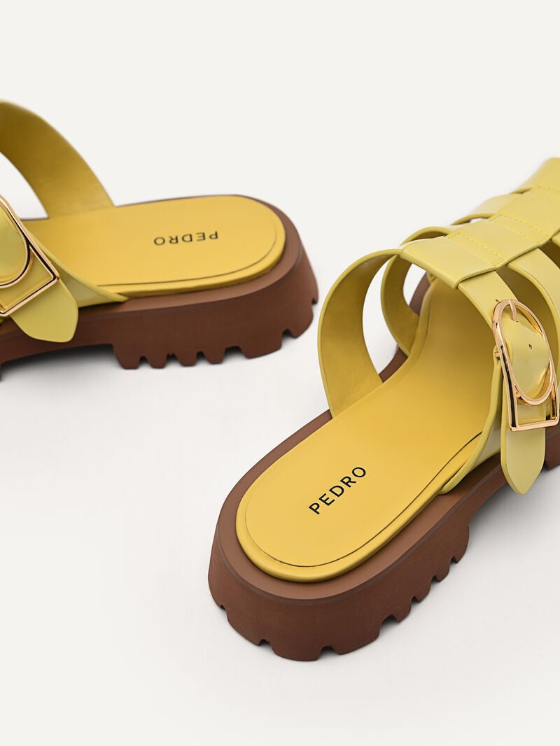 Pedro Grapnel Chunky Mule Women Flats Yellow | Q9Q-1832