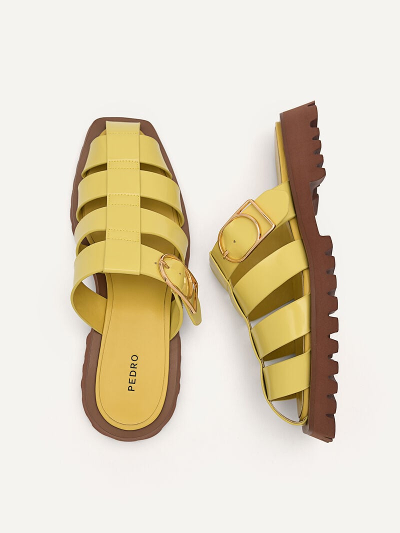 Pedro Grapnel Chunky Mule Women Flats Yellow | Q9Q-1832
