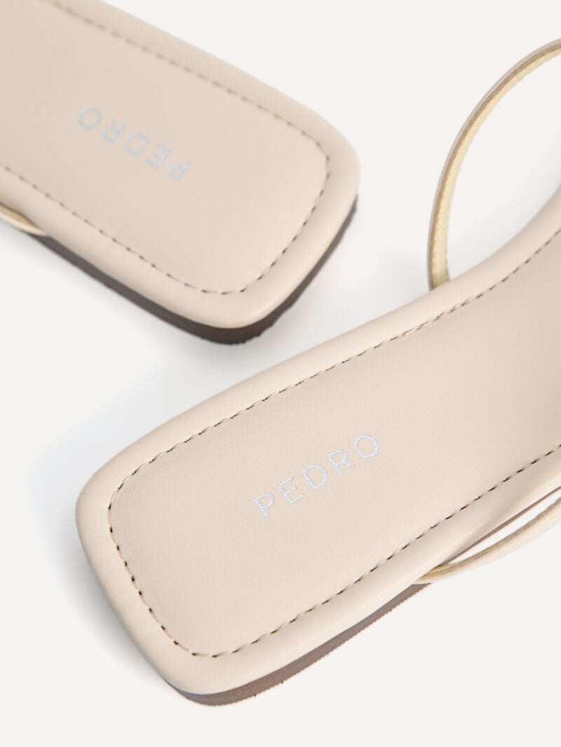 Pedro Gwyneth Strappy Women Flats Beige | Q9Q-2573