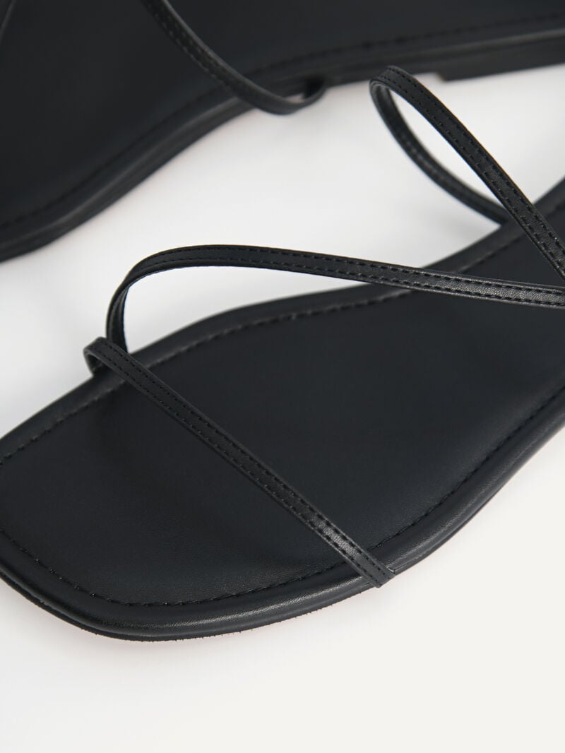 Pedro Gwyneth Strappy Women Flats Black | Q9Q-2574