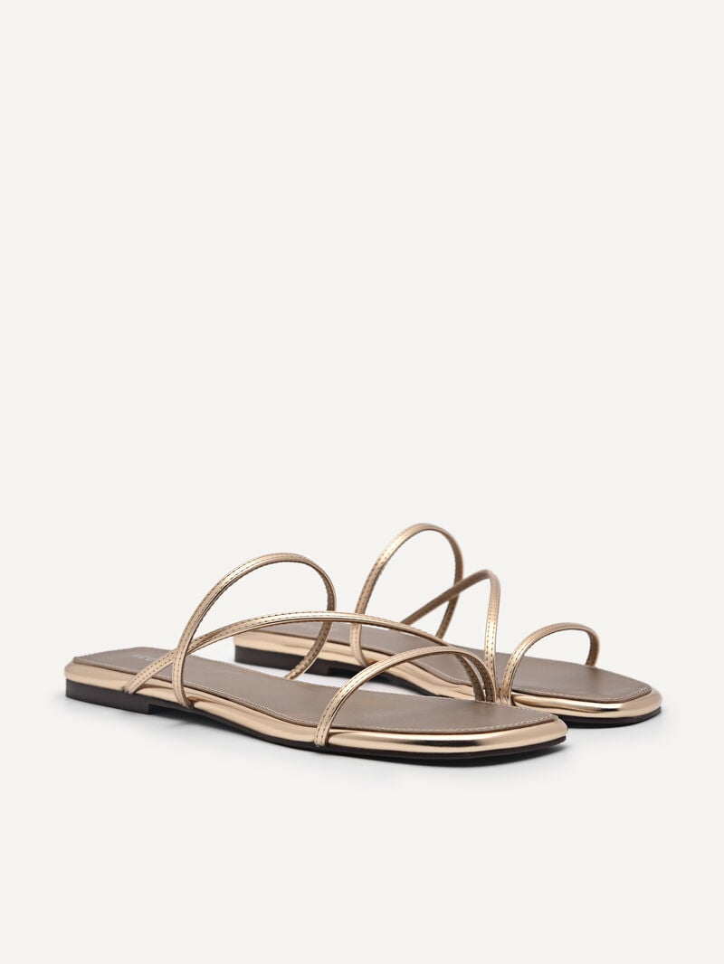 Pedro Gwyneth Strappy Women Flats Gold | Q9Q-2577
