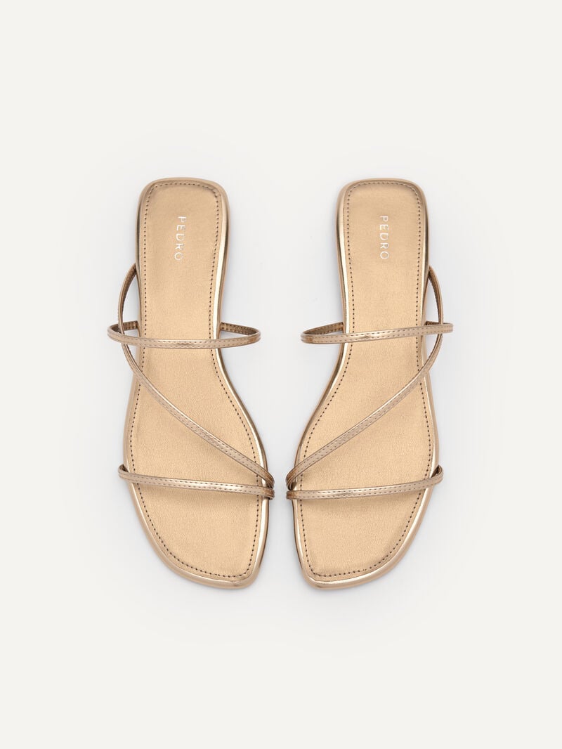 Pedro Gwyneth Strappy Women Flats Gold | Q9Q-2577