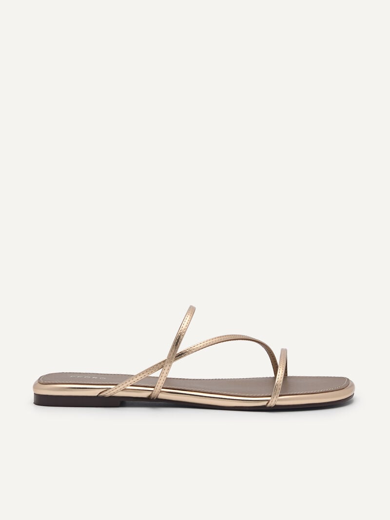 Pedro Gwyneth Strappy Women Flats Gold | Q9Q-2577