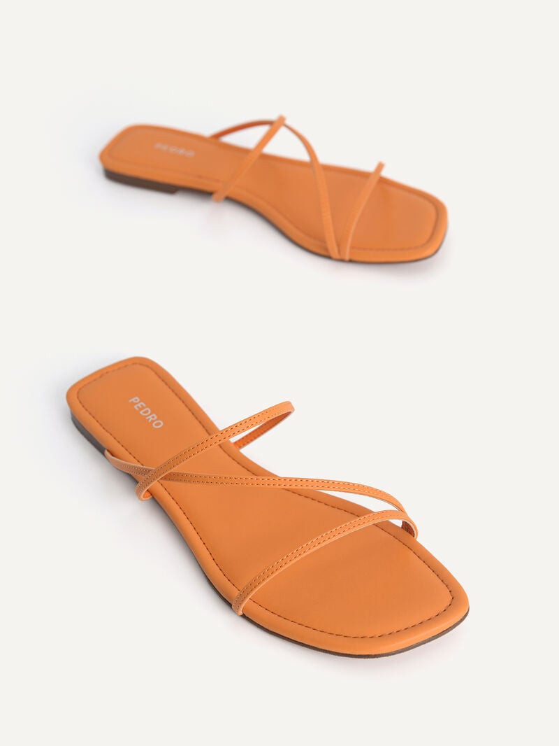 Pedro Gwyneth Strappy Women Flats Orange | Q9Q-2576
