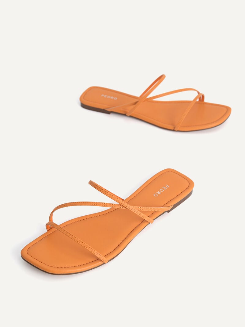 Pedro Gwyneth Strappy Women Flats Orange | Q9Q-2576