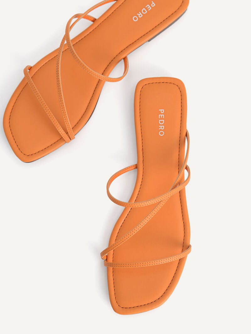 Pedro Gwyneth Strappy Women Flats Orange | Q9Q-2576