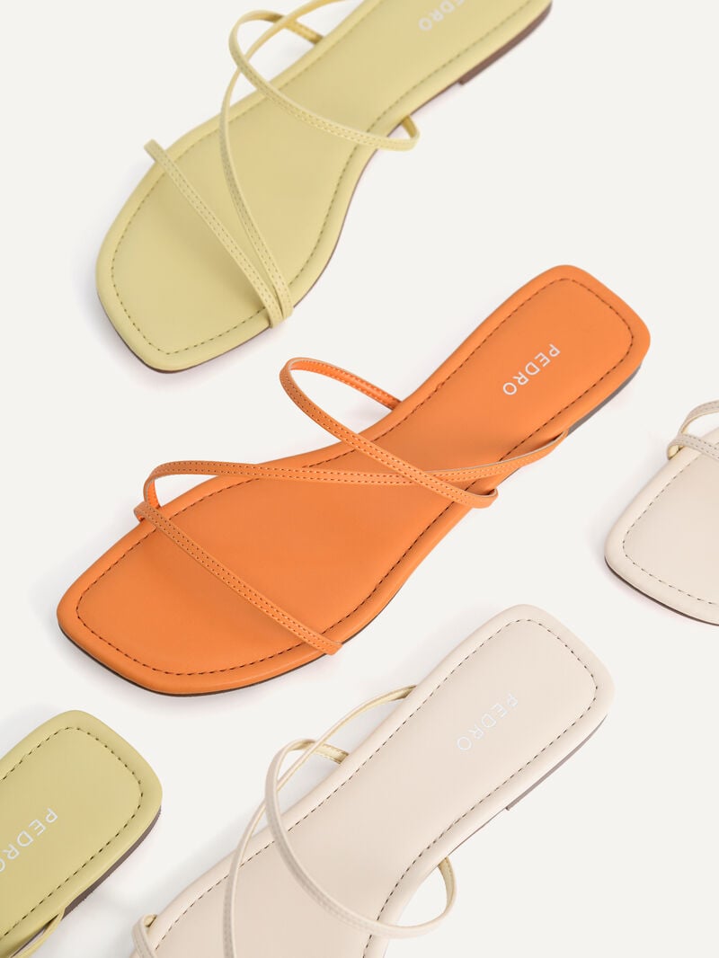 Pedro Gwyneth Strappy Women Flats Orange | Q9Q-2576