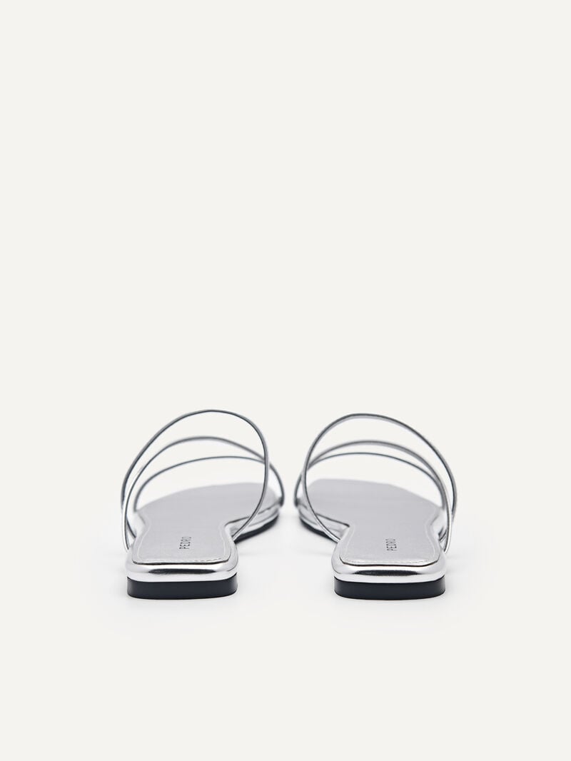 Pedro Gwyneth Strappy Women Flats Silver | Q9Q-2578