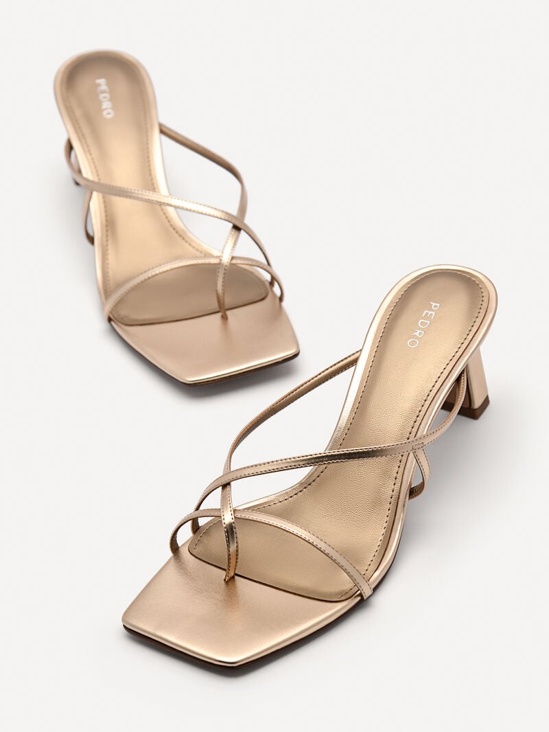 Pedro Gwyneth Women Heel Sandals Gold | Q9Q-2571