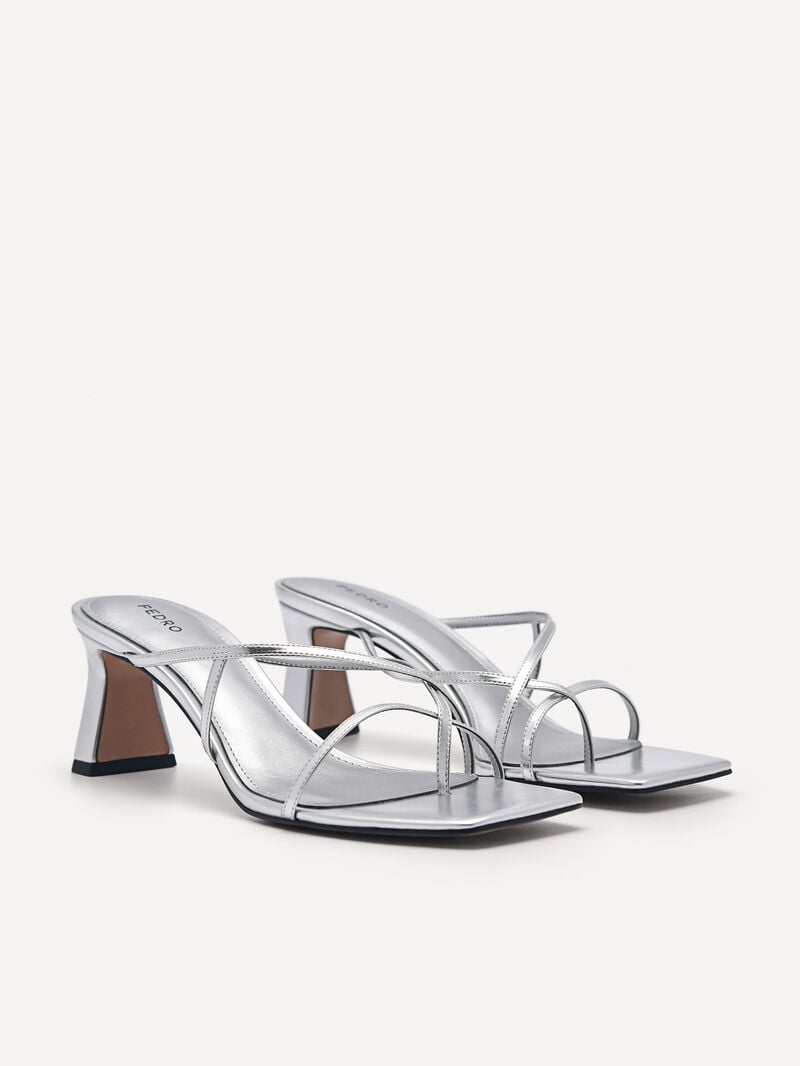 Pedro Gwyneth Women Heel Sandals Silver | Q9Q-2572