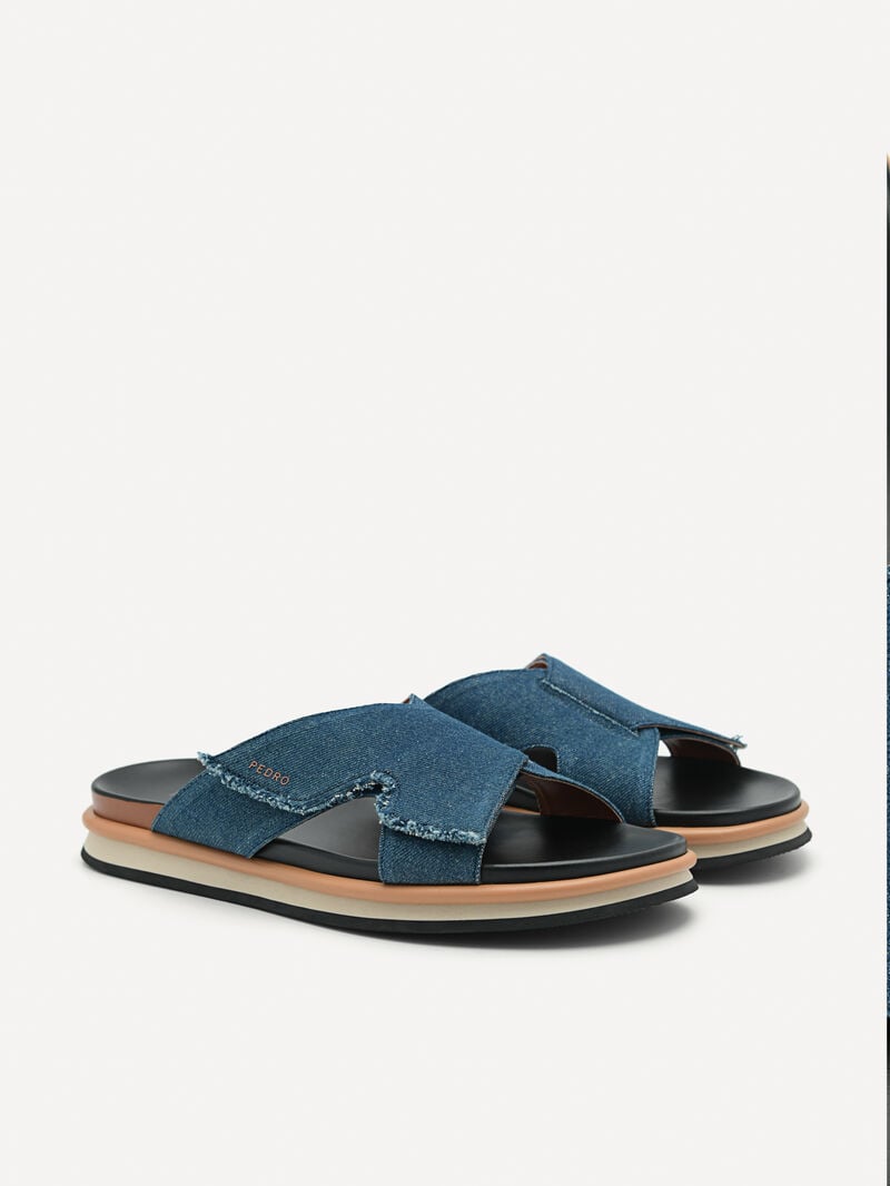 Pedro Harlin Slide Men Sandals Navy | Q9Q-1826