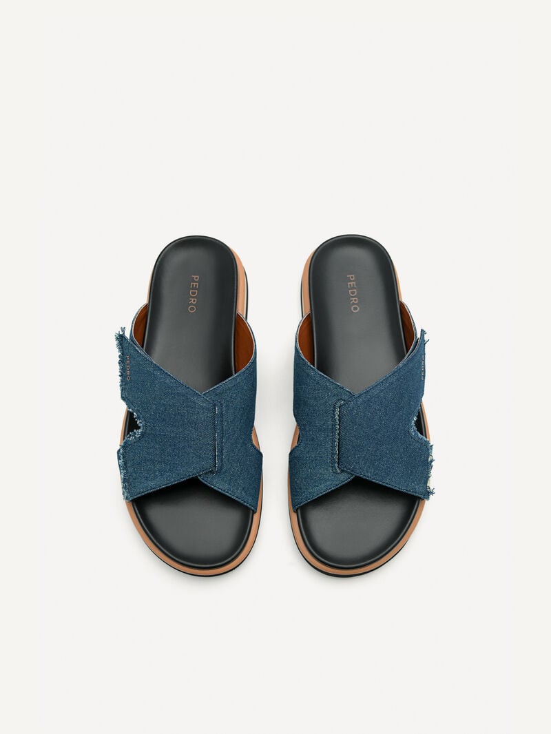 Pedro Harlin Slide Men Sandals Navy | Q9Q-1826